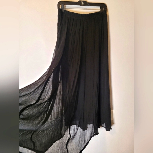 Roz & Ali Dresses & Skirts - ROZ & ALI Women's black long sheer flowy layered whimsigoth Maxi Skirt, size L
